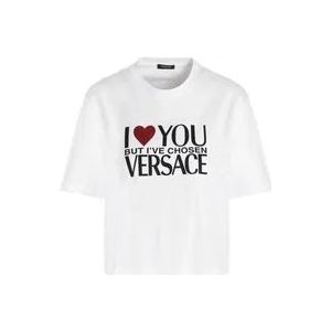 Versace Ik hou van jou t-shirt , White , Dames , Maat: XS