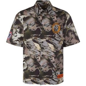 Heron Preston - Camouflage Popline Shirt - Groen - 100% Katoen