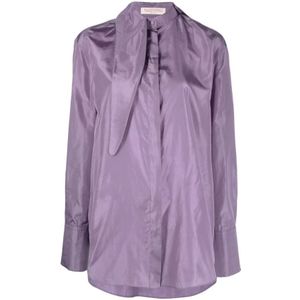 Valentino, Dames, Blouses & Shirts, Paars, Maat: S Zijde,