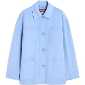 Max Mara Studio, Dames, Jassen, Blauw, Maat: 3XS Zijde,