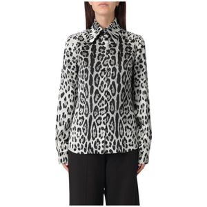 Dolce & Gabbana, Dames, Blouses & Shirts, Grijs, Maat: XS Zijde,