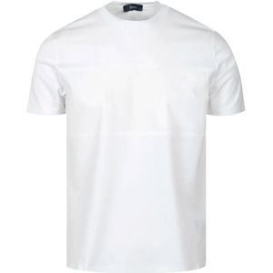 Herno - T-shirt - Wit - Katoenmix - Ronde Hals - Korte Mouwen