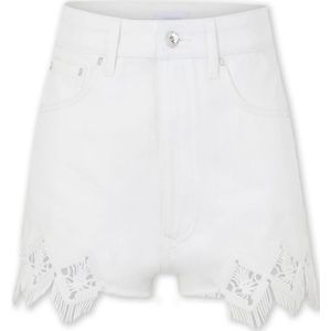 Rabanne, Dames, Korte broeken, Wit, Maat: W24 Denim,
