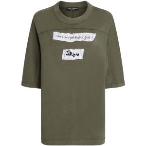 Dolce & Gabbana, Dames, Tops, Groen, Maat: 2XS Katoen,