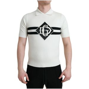 Dolce & Gabbana - T-shirt - Wit - Korte Mouwen - Henley