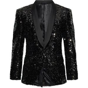 Dolce & Gabbana, Heren, Jassen, Zwart, Maat: S Zijde,
