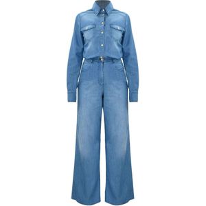 Kocca, Dames, Jumpsuits & Playsuits, Blauw, Maat: L Denim,