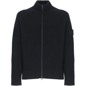 Stone Island, Heren, Truien, Blauw, Maat: S Wol,