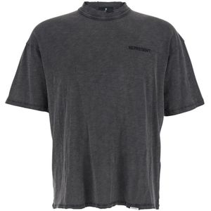 Represent, Heren, Tops, Grijs, Maat: M Katoen,