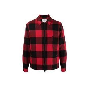 Woolrich Rode Archiefruitjes Wollen Jas , Red , Heren , Maat: XL