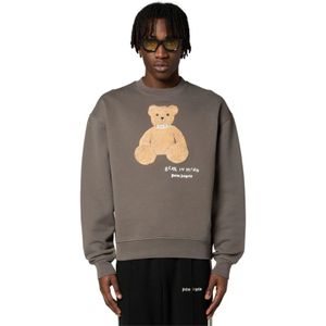 Palm Angels, Heren, Sweatshirts & Hoodies, Grijs, Maat: L Katoen,
