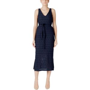 Vila - Viamalina - Midi Jurk - Blauw - Polyester