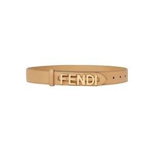 Fendi Elegant Beige Leren Riem , Beige , Dames , Maat: 65 CM