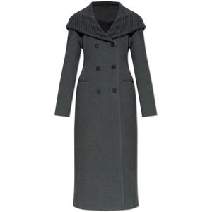 Diesel, Dames, Mantels, Grijs, Maat: 2XS Wol,