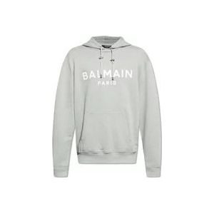 Balmain Sweatshirt met logo , Gray , Heren , Maat: L