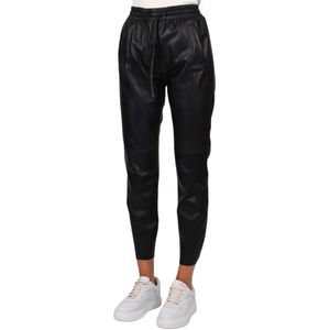 Oakwood, Dames, Broeken, Zwart, Maat: XS Leer,