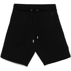 Ami Paris, Heren, Korte broeken, Zwart, Maat: S Jersey,