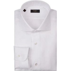 Barba, Heren, Overhemden, Wit, Maat: XL Linnen,