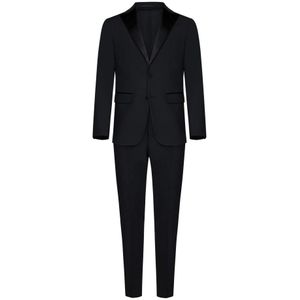 Dsquared2, Heren, Pakken, Zwart, Maat: M Zijde,
