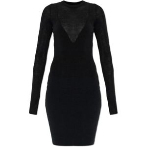 Versace, Dames, Jurken, Zwart, Maat: M Wol,