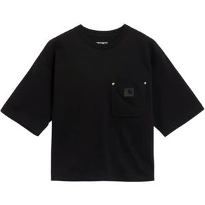 Carhartt Wip, Dames, Tops, Zwart, Maat: M Katoen,