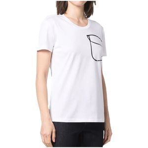 Emporio Armani, Dames, Tops, Wit, Maat: L Katoen,