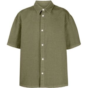 Heron Preston, Heren, Overhemden, Groen, Maat: L Katoen,