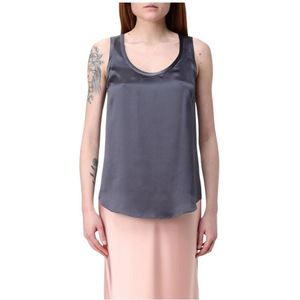 Brunello Cucinelli, Dames, Tops, Blauw, Maat: L Zijde,