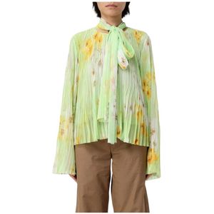 Pinko, Dames, Blouses & Shirts, Groen, Maat: 2XS Leer,