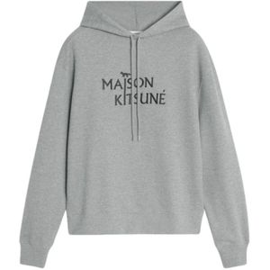 Maison Kitsuné, Heren, Sweatshirts & Hoodies, Grijs, Maat: L Katoen,