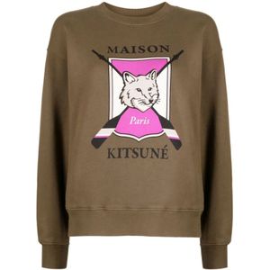 Maison Kitsuné, Dames, Sweatshirts & Hoodies, Bruin, Maat: M