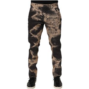 Dolce & Gabbana - Ribfluwelen Broek - Beige Zwart - Heren