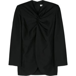 Gia Studios, Dames, Blouses & Shirts, Zwart, Maat: XS Zijde,