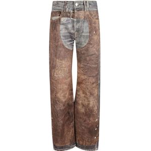 Acne Studios, Dames, Broeken, Bruin, Maat: S Katoen,