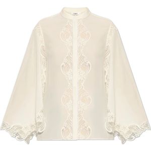 Chloé, Dames, Blouses & Shirts, Beige, Maat: XS Zijde,