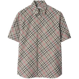 Burberry, Heren, Overhemden, Grijs, Maat: S