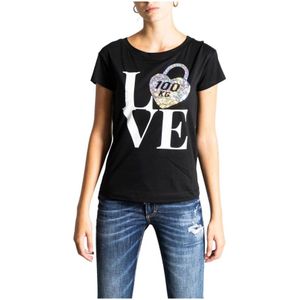 Love Moschino, Dames, Tops, Zwart, Maat: S Katoen,