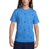 Nike, Heren, Tops, Blauw, Maat: M Katoen,