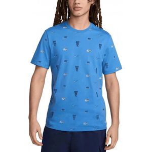 Nike, Heren, Tops, Blauw, Maat: M Katoen,