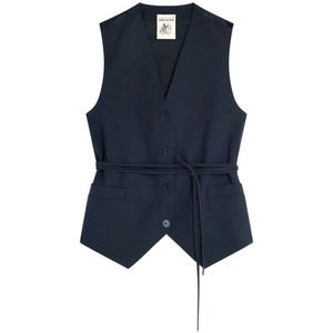 Semicouture, Dames, Jassen, Blauw, Maat: M Wol,