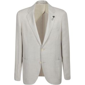 Lardini, Heren, Jassen, Beige, Maat: XL Linnen,