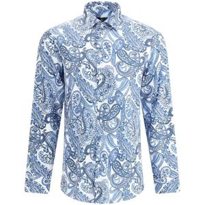 Etro, Heren, Overhemden, Blauw, Maat: L Katoen,