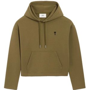 Ami Paris, Dames, Sweatshirts & Hoodies, Groen, Maat: L Katoen,