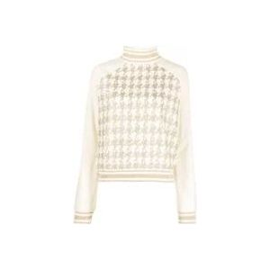 Balmain Luxe Houndstooth Sweater , Beige , Dames , Maat: S