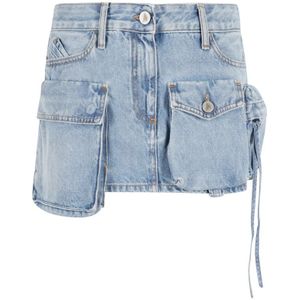 The Attico, Dames, Rokken, Blauw, Maat: S Denim,