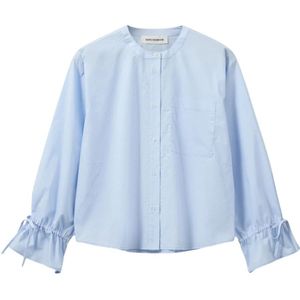 Sofie Schnoor - Blouse - Lichtblauw - Mao-kraag - Katoen