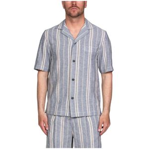 Paolo Pecora, Heren, Overhemden, Blauw, Maat: L