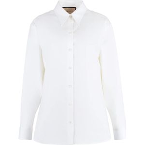 Gucci, Dames, Blouses & Shirts, Wit, Maat: S Katoen,