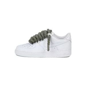 Nike Khaki Custom Touw Veters Upgrade , White , Heren , Maat: 38 EU