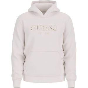 Guess, Heren, Sweatshirts & Hoodies, Wit, Maat: S Katoen,
